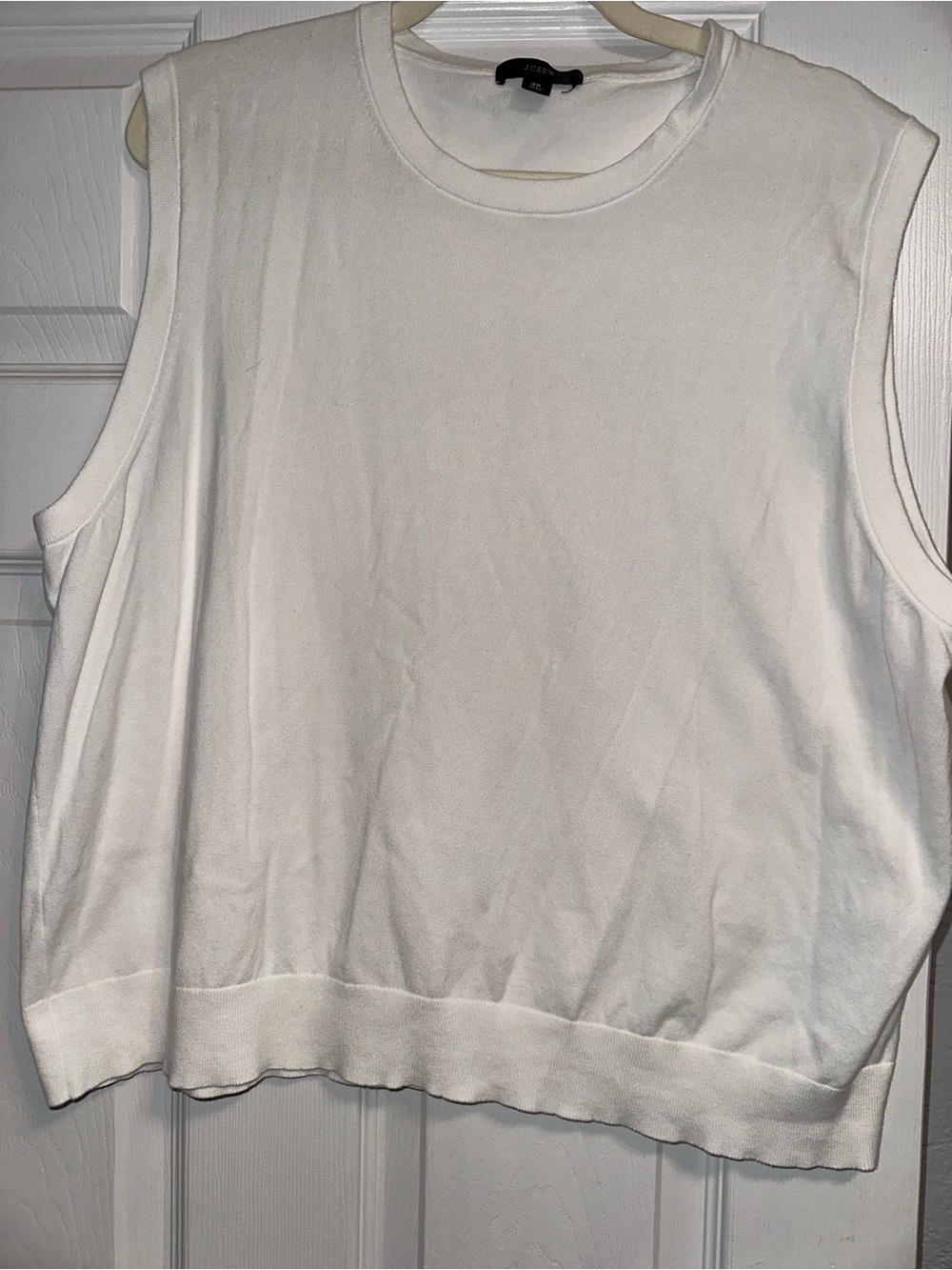 J. Crew White Sleeveless Knit Tank
